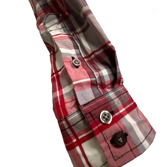 Carbon Plaid Women’s Slim Fit Roll-Tab Sleeves Button Down Collared Perfect NWOT - Picture 9 of 16